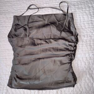 Abercrombie silk silver tank